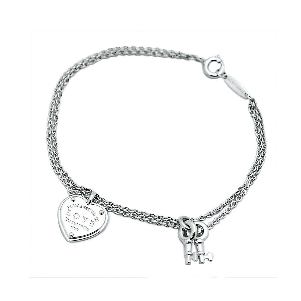 18K Tiffany Heart Tag Key Bracelet