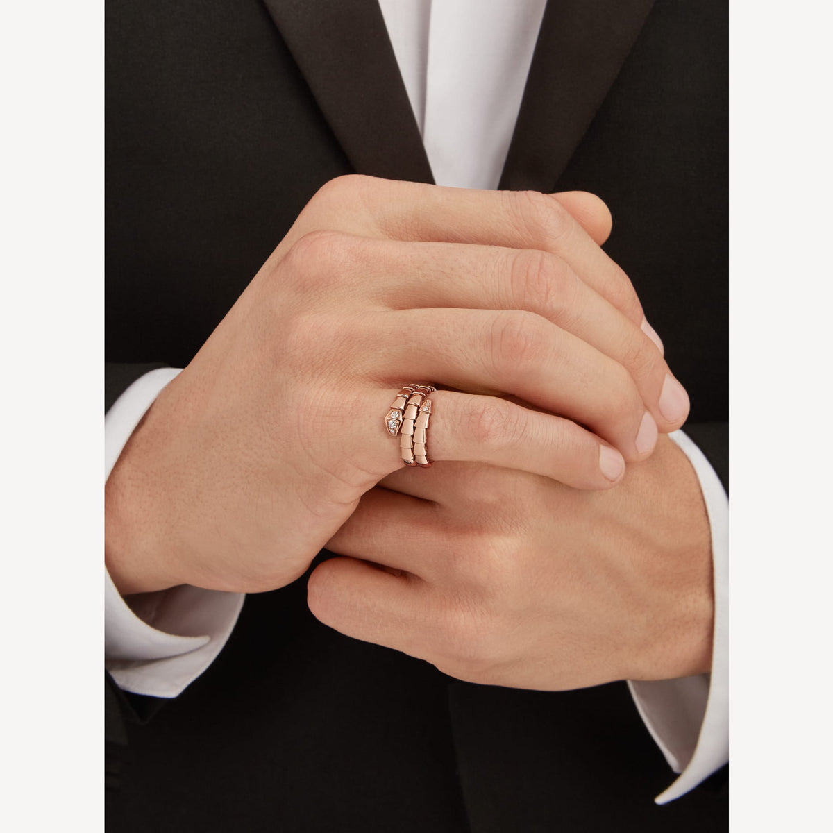 18K BVLGARI Serpenti Viper Demi Diamond Ring