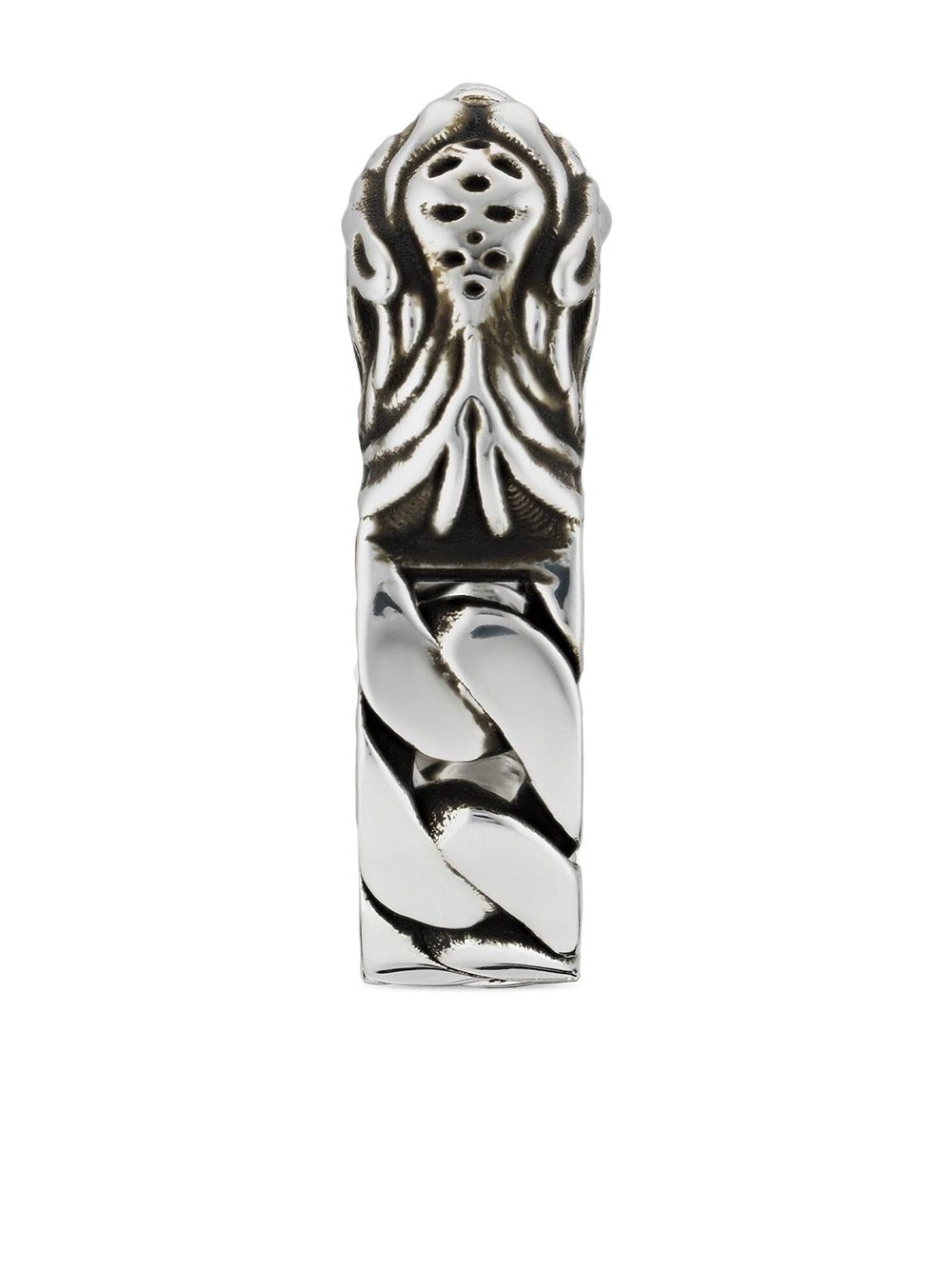 Double Gucci Tiger Head Chain Ring