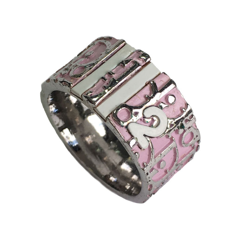 18K Dior Monogram Enamel Ring