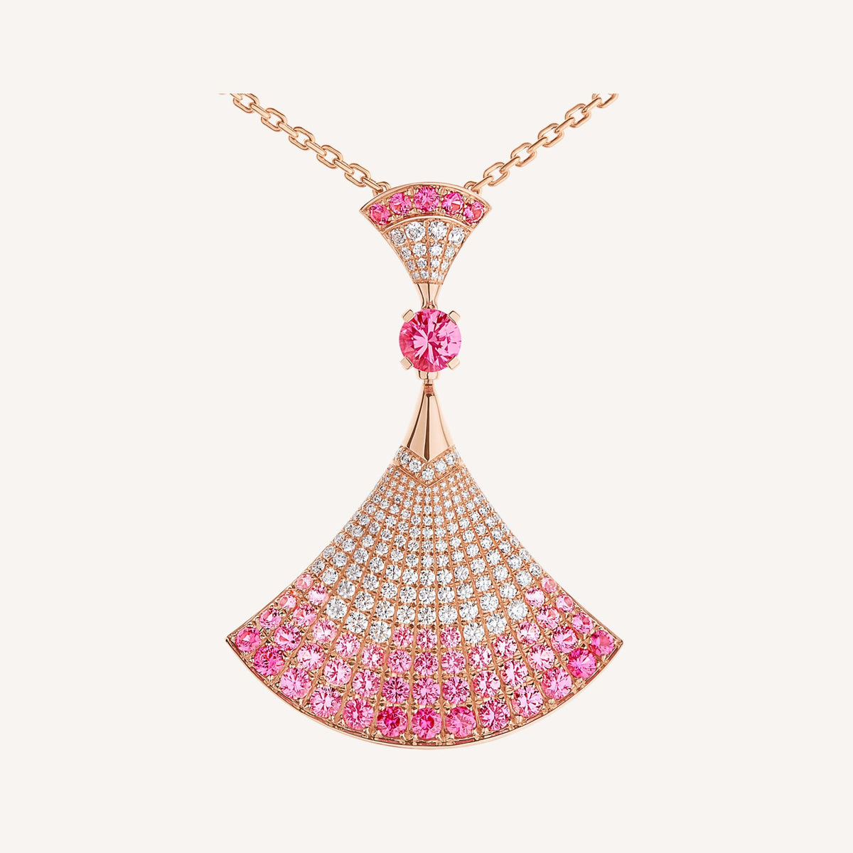 18K BVLGARI DIVAS' DREAM Pink Diamonds Necklace