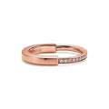 18K Tiffany Lock Diamonds Rose Gold Ring