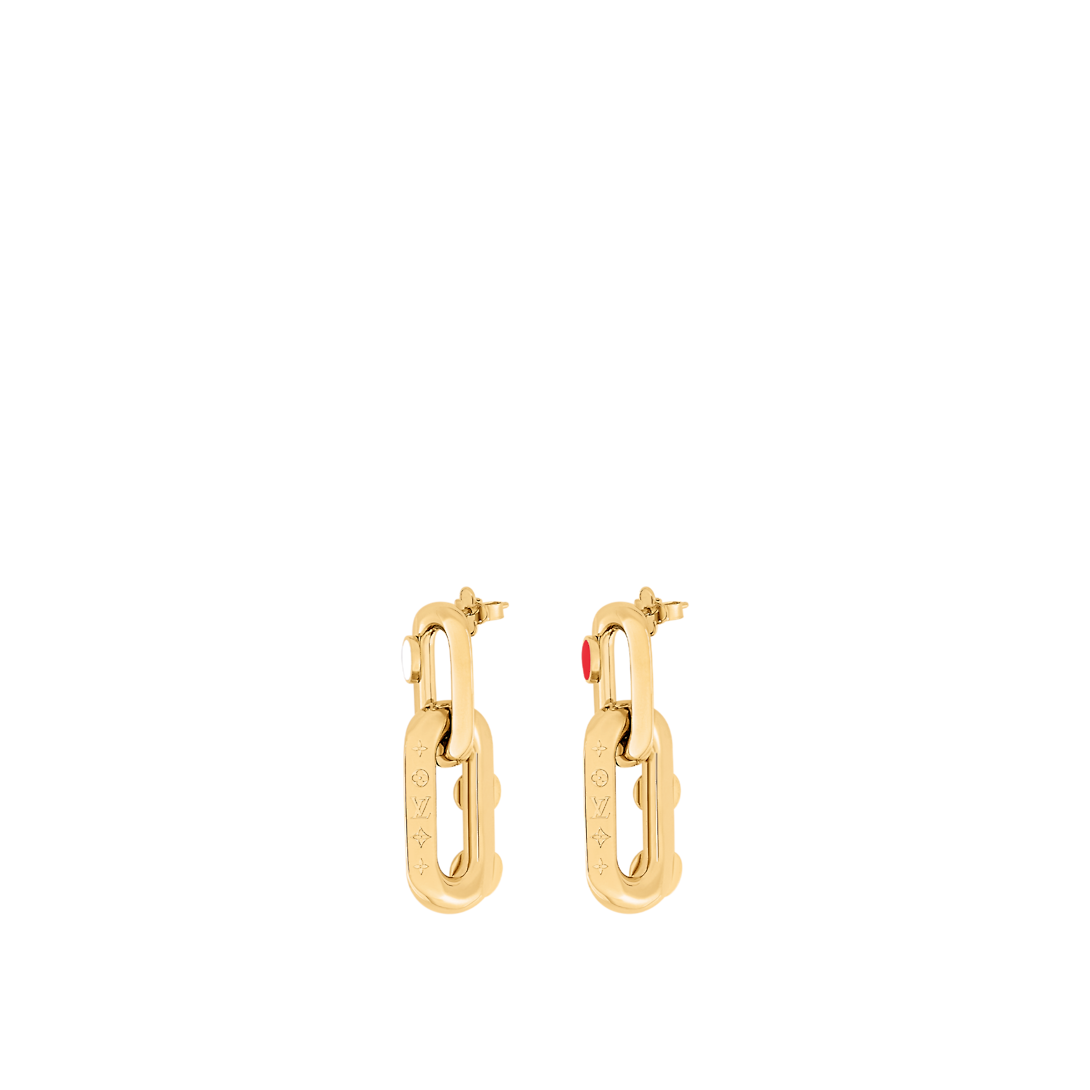 18K Louis Vuitton x YK LV Edge Painted Dots Earrings