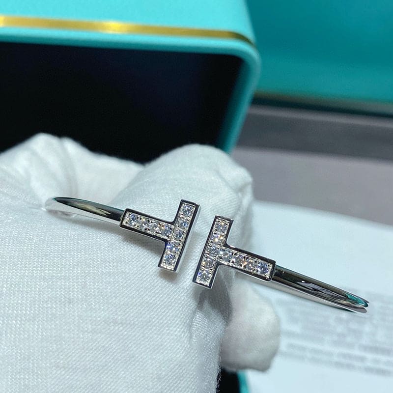 18K Tiffany Diamond Wire Bracelet