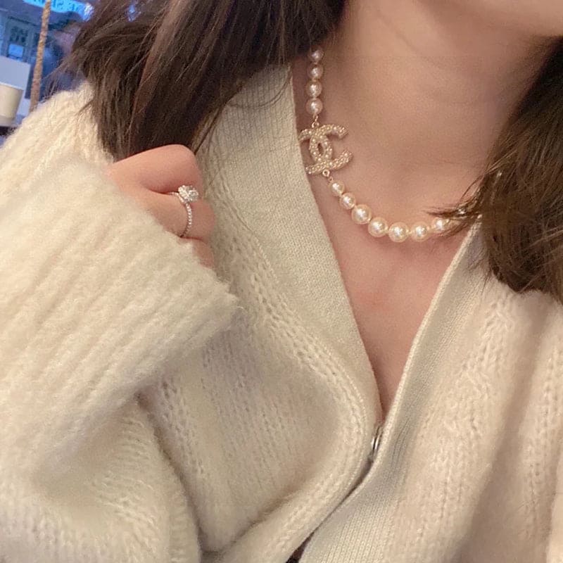 18K  Chanel 100TH ANNIVERSARY Pearl Chain Necklace