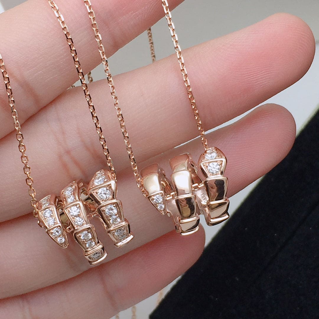 18K BVLGARI Serpenti Viper Pave Diamonds Necklace