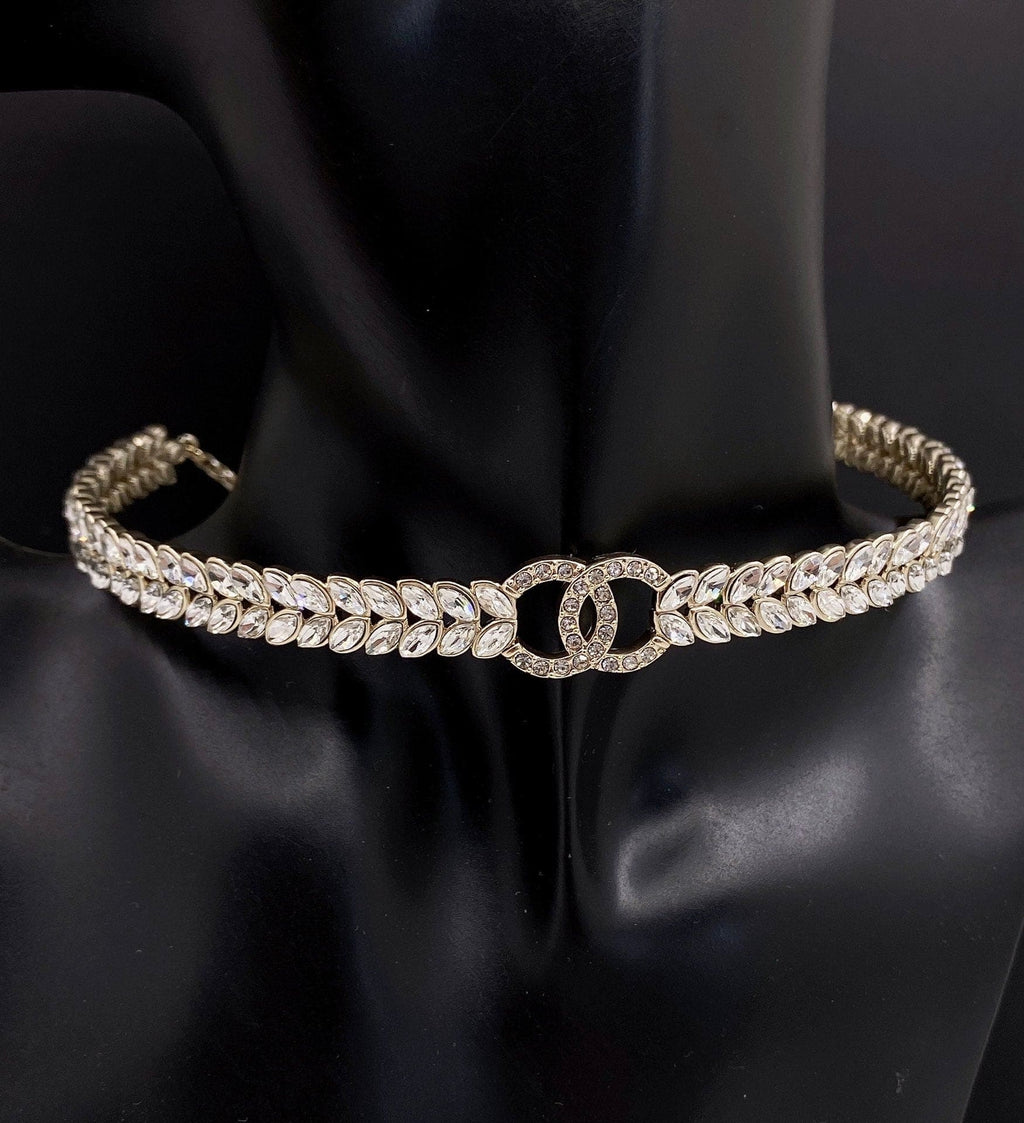 18K  Chanel Chain Choker Diamonds Necklace