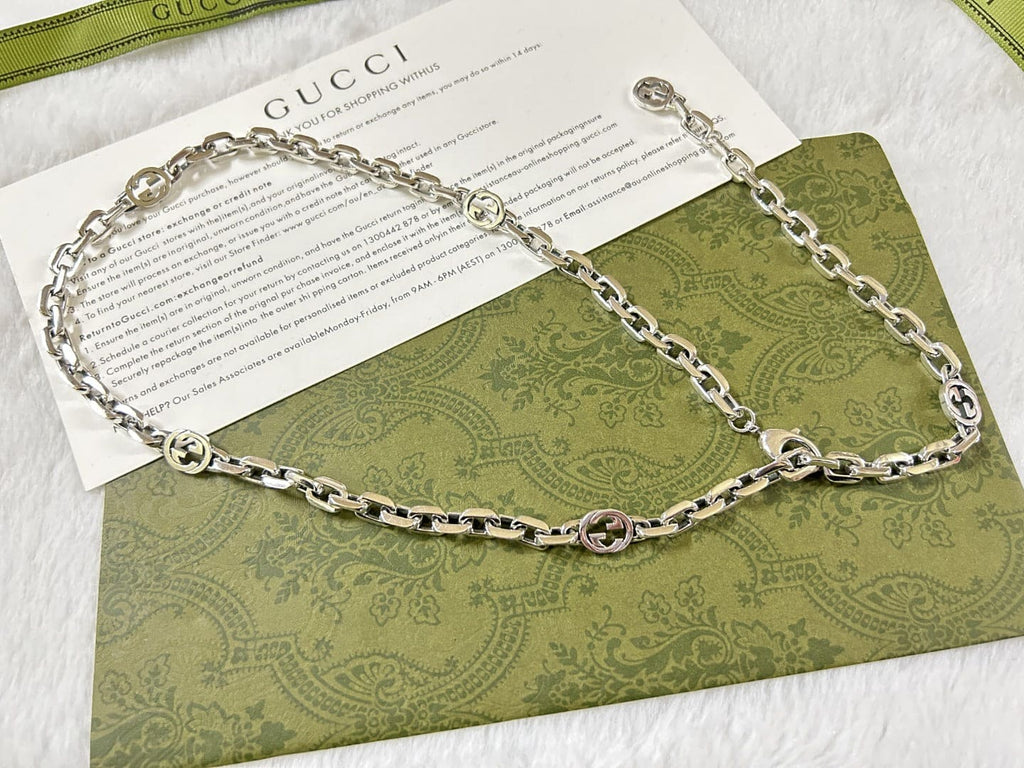 Double Gucci Interlocking Gucci Chain Necklace
