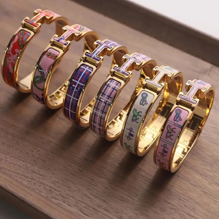 18K Clic Hermes Panoplie Equestre Pink Bracelet