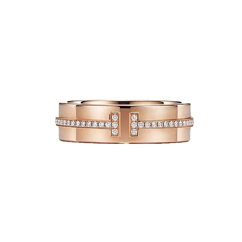 18K Rose Gold Tiffany Narrow Diamond Ring