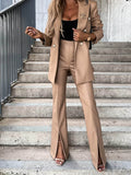Casual Slit Pu Leather Pants