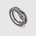 Double Gucci Garden Silver Snake Ring