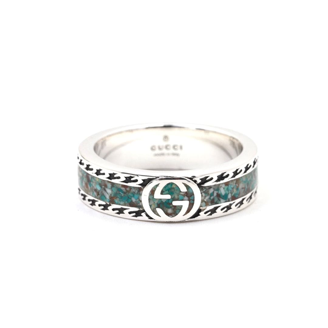 Double Gucci Interlocking Gucci Turquoise Ring