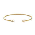 18K Double Gucci Running Diamond Cuff Bracelet