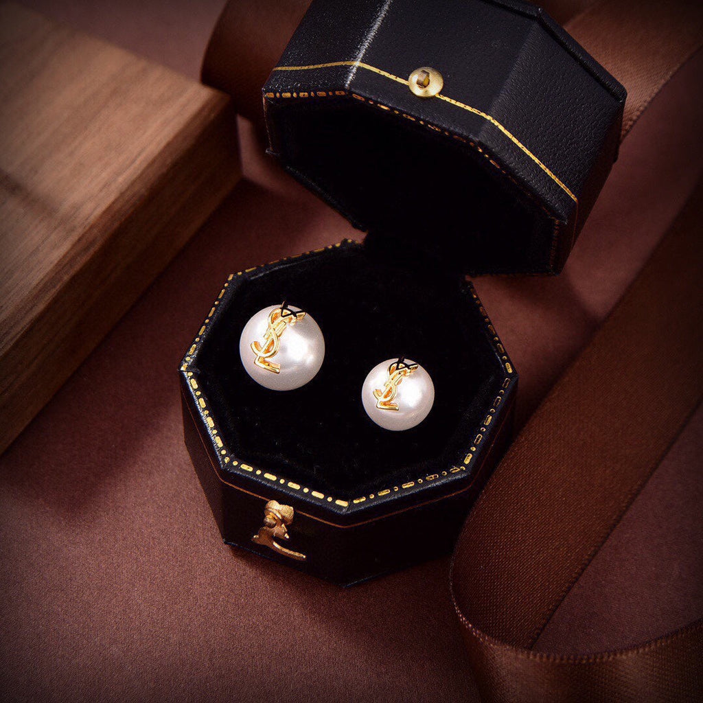 18K YSL Pearl Earrings