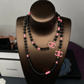 18K  Chanel 24B Black Pearls Necklace