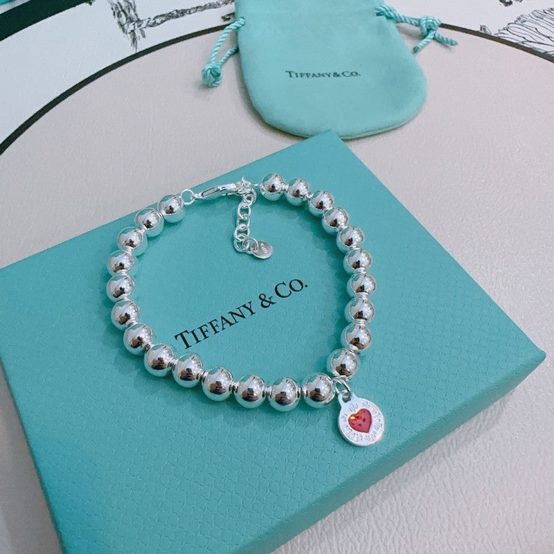 18K Return to Tiffany Red Heart Bead Bracelet