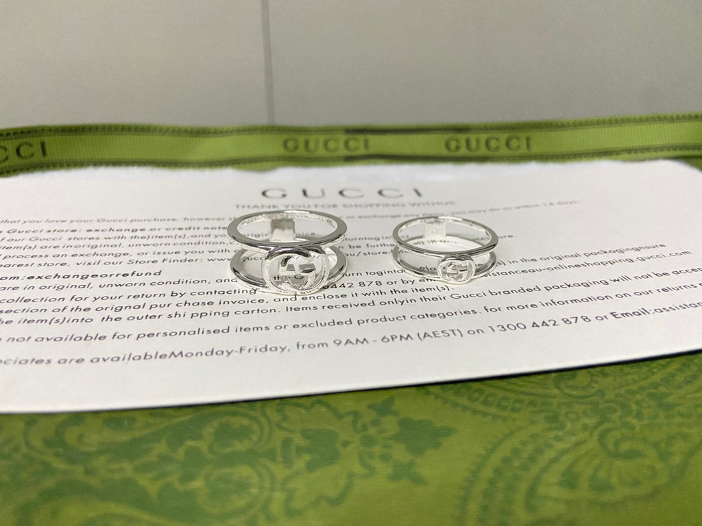 Double Gucci Interlocking Gucci Wide Open Ring