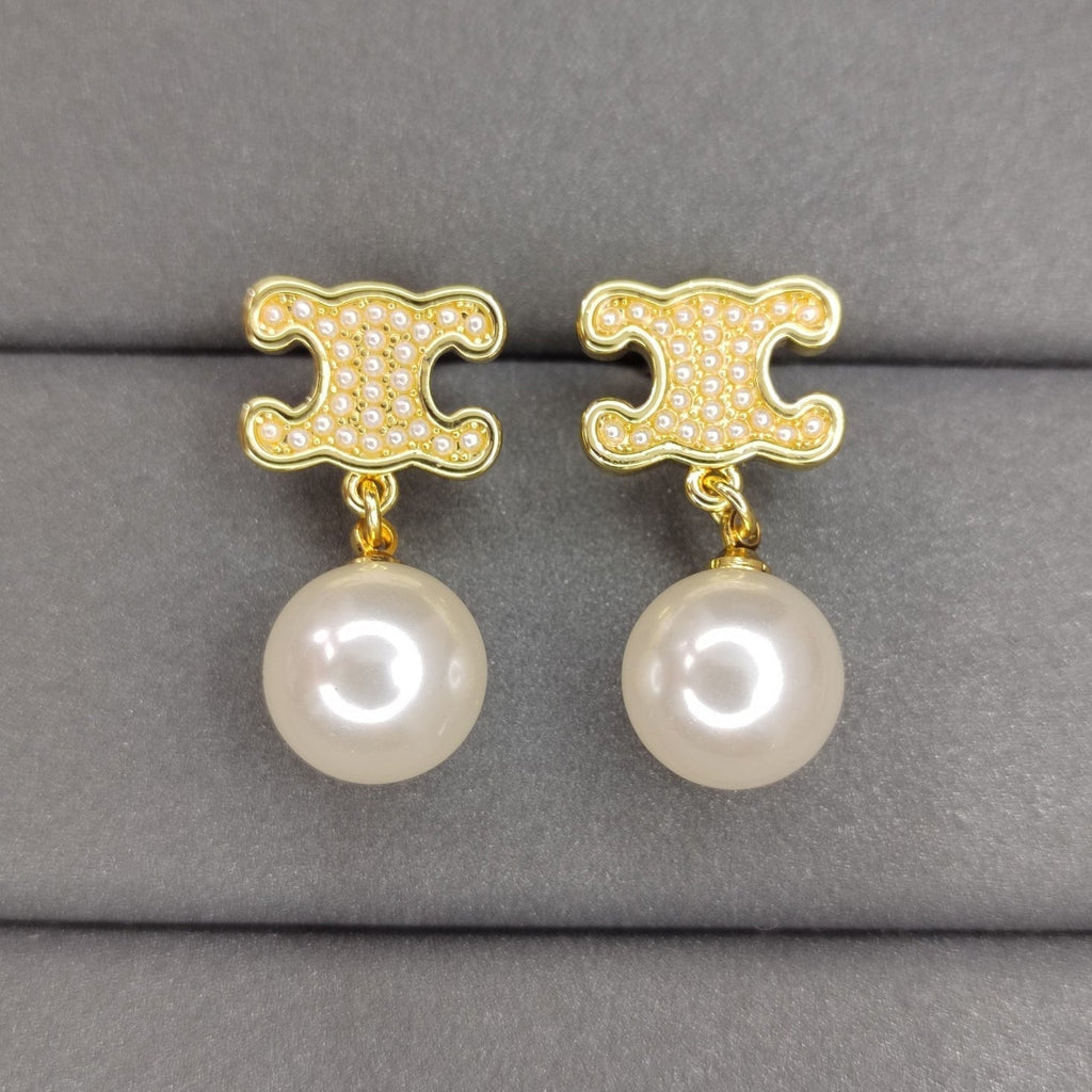 18K Celine Pearls Earrings