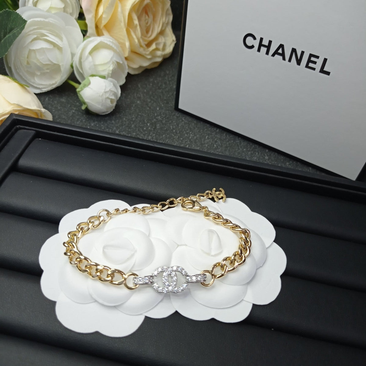 18K  Chanel Diamond Chain Bracelet