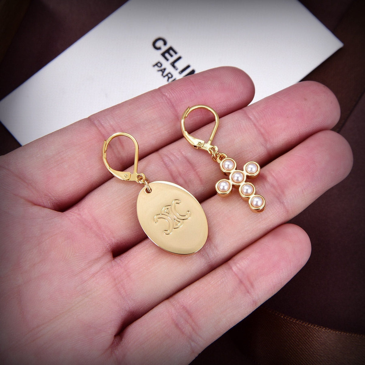 18K Celine Pearl Earrings