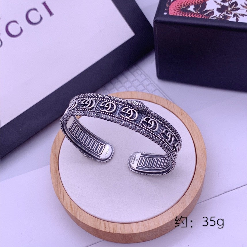 Double Gucci Snake Wide Bracelet