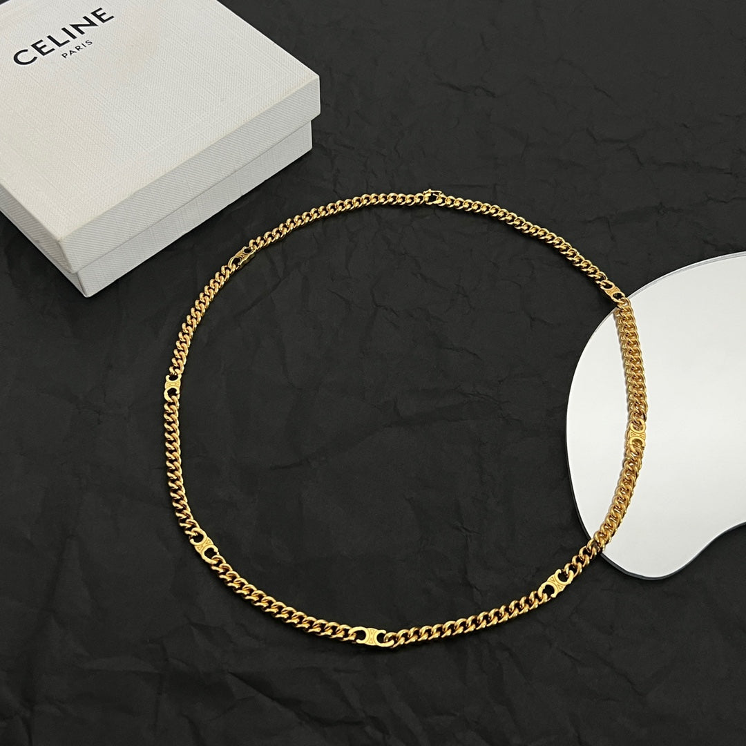 18K Celine Gourmette Chain Necklace