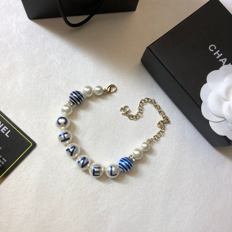 18K  Chanel Blue Pearl Bracelet