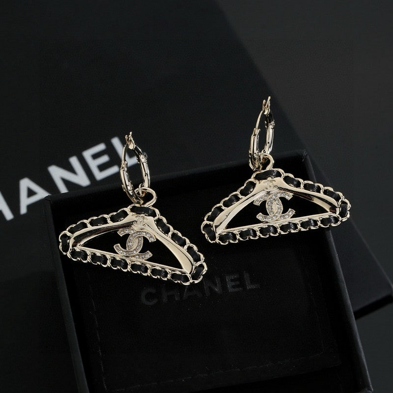 18K  Chanel Coat Hanger Earrings