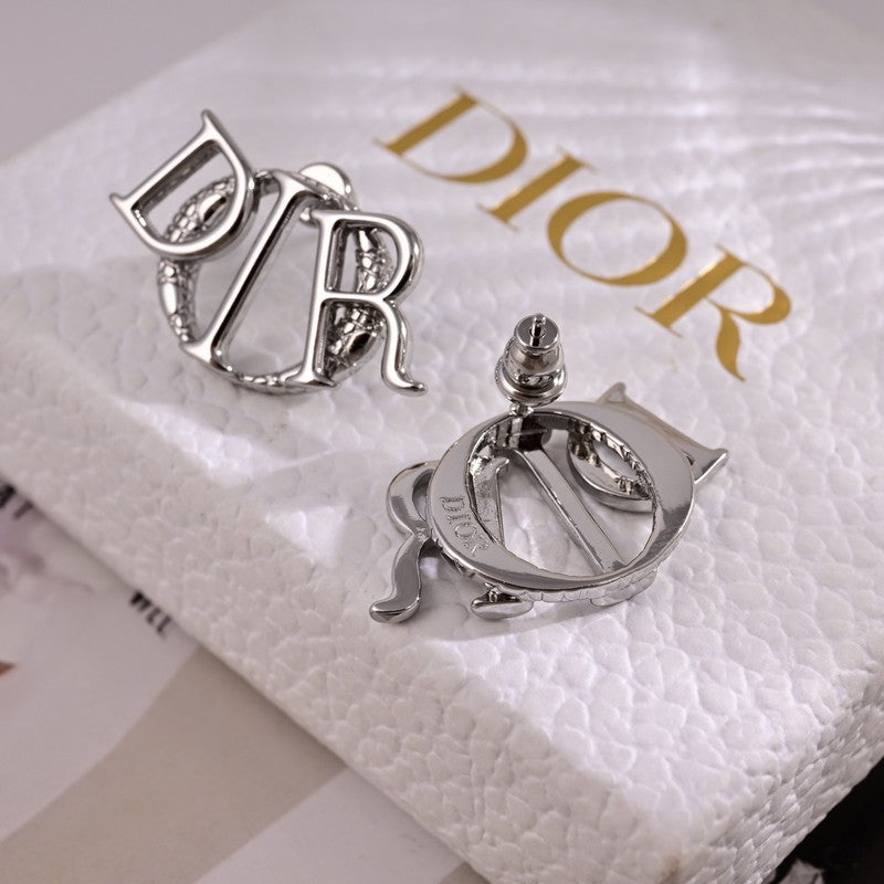 18K Dior White Gold Earrings
