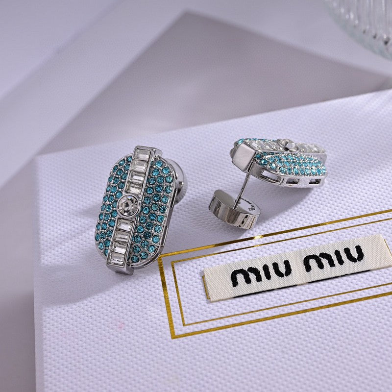 18K Miu Green Crystals Earrings