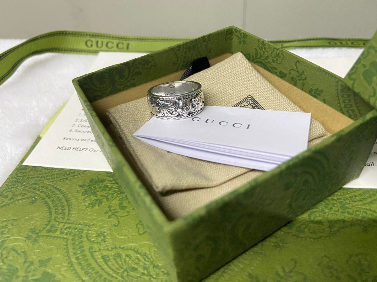 Double Gucci Feline Head Ring