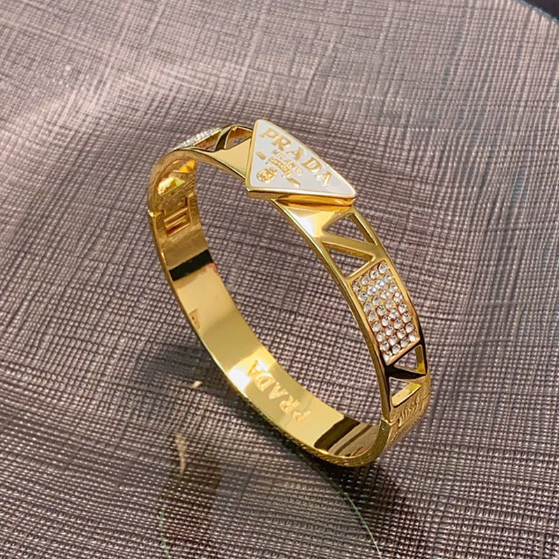 18K Prada Triangle Diamond Bracelet