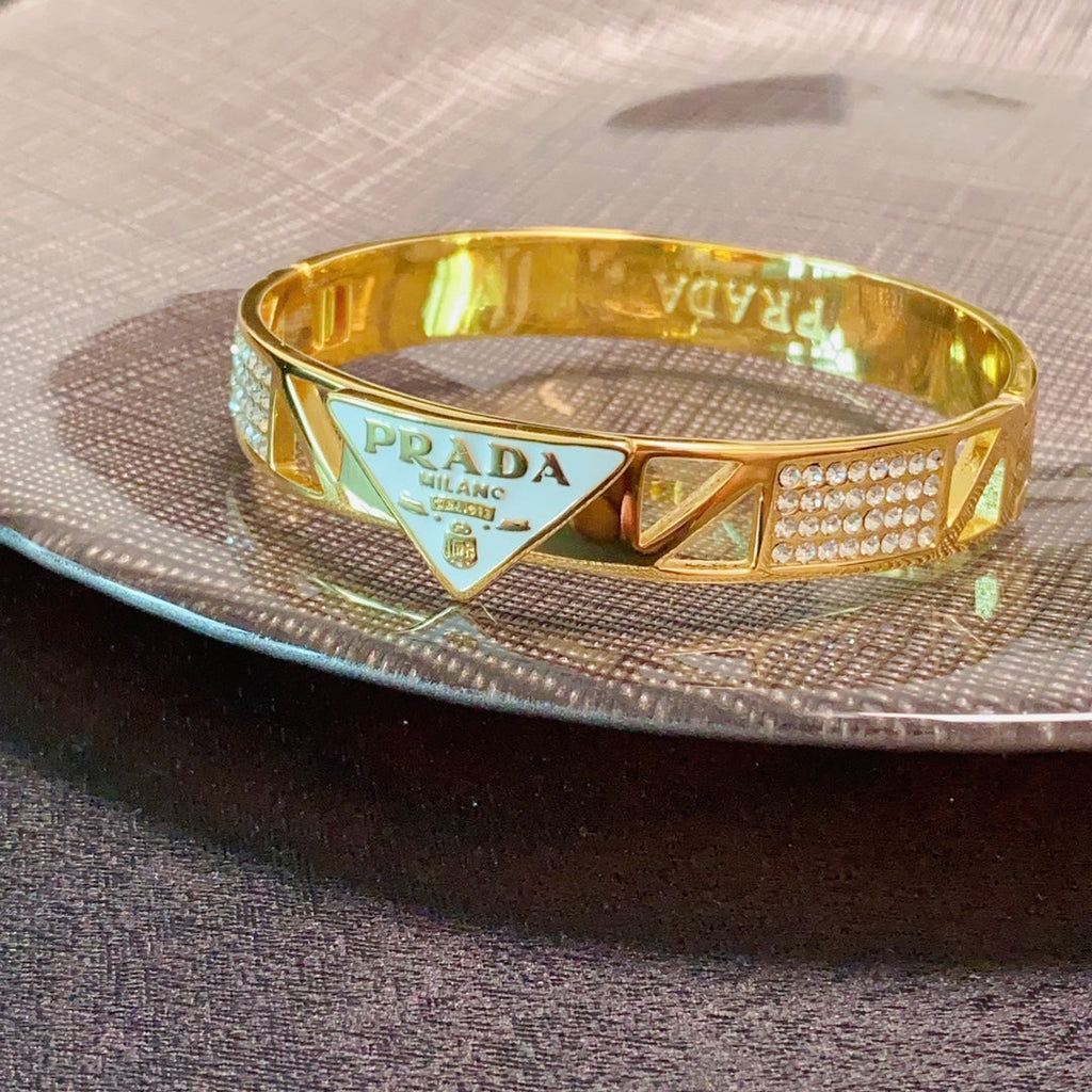 18K Prada Triangle Diamond Bracelet