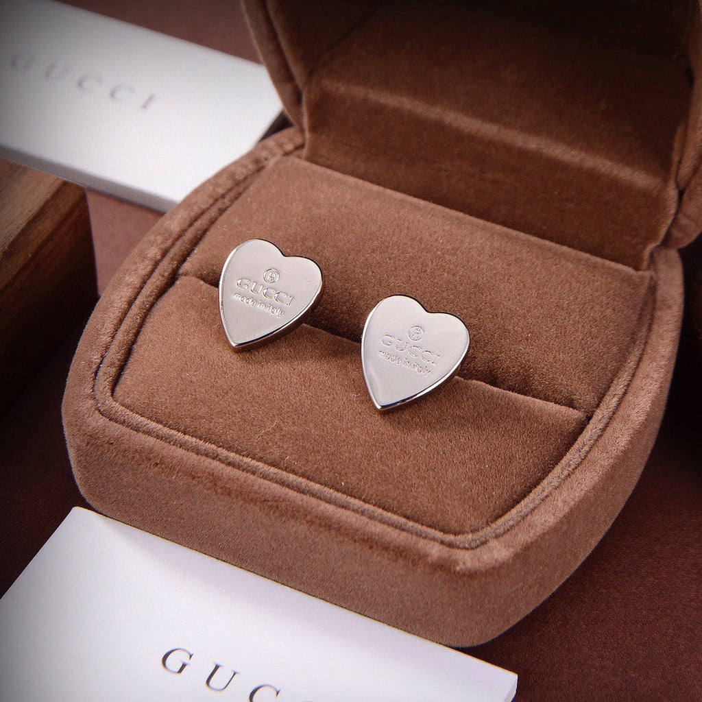 18K Double Gucci Heart Earrings