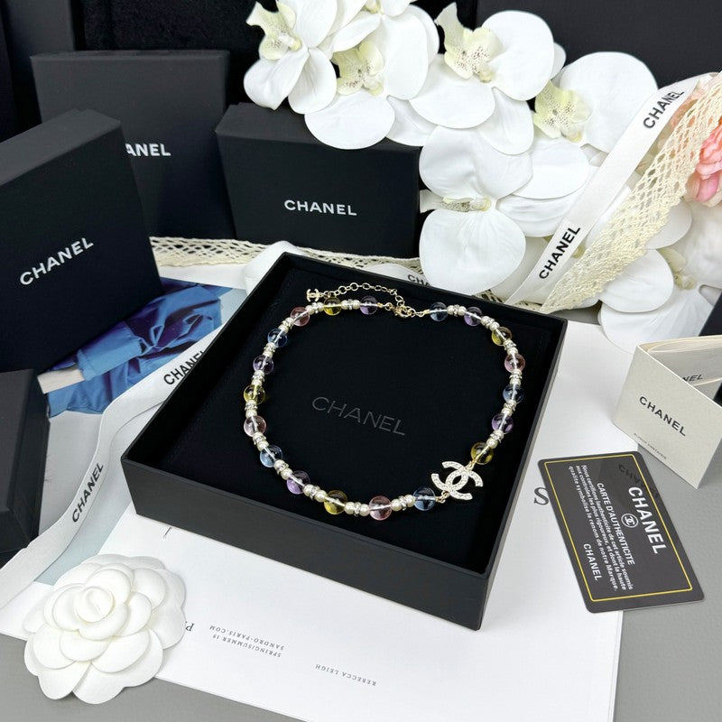 18K  Chanel 26C Color Crystal Necklace