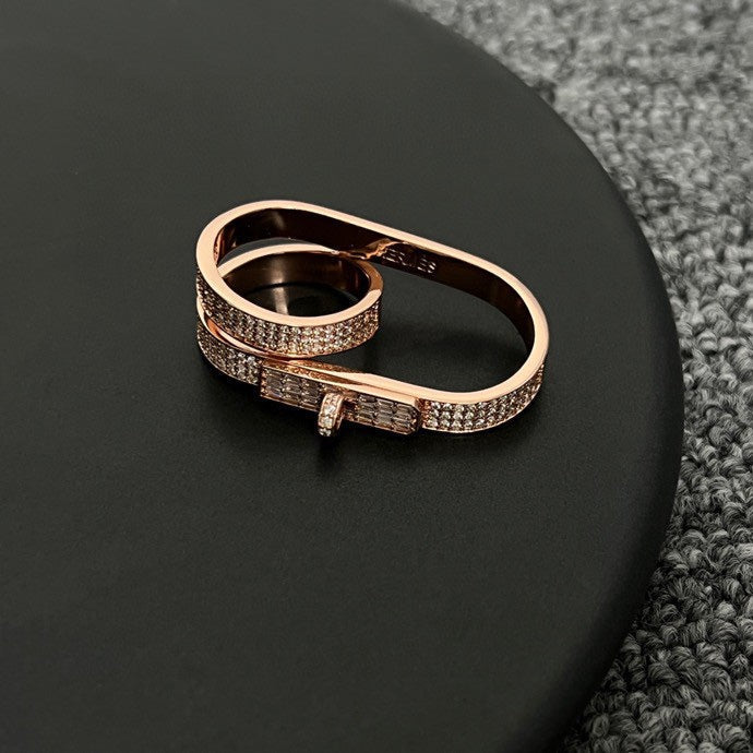 18K Kelly Gavroche Double Hermes Ring