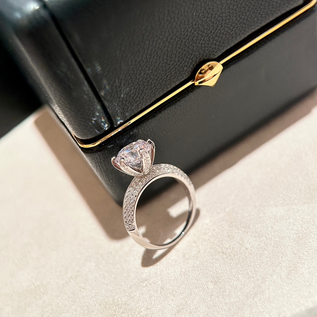 18K Tiffany Pave Tiffany Setting Engagement Ring
